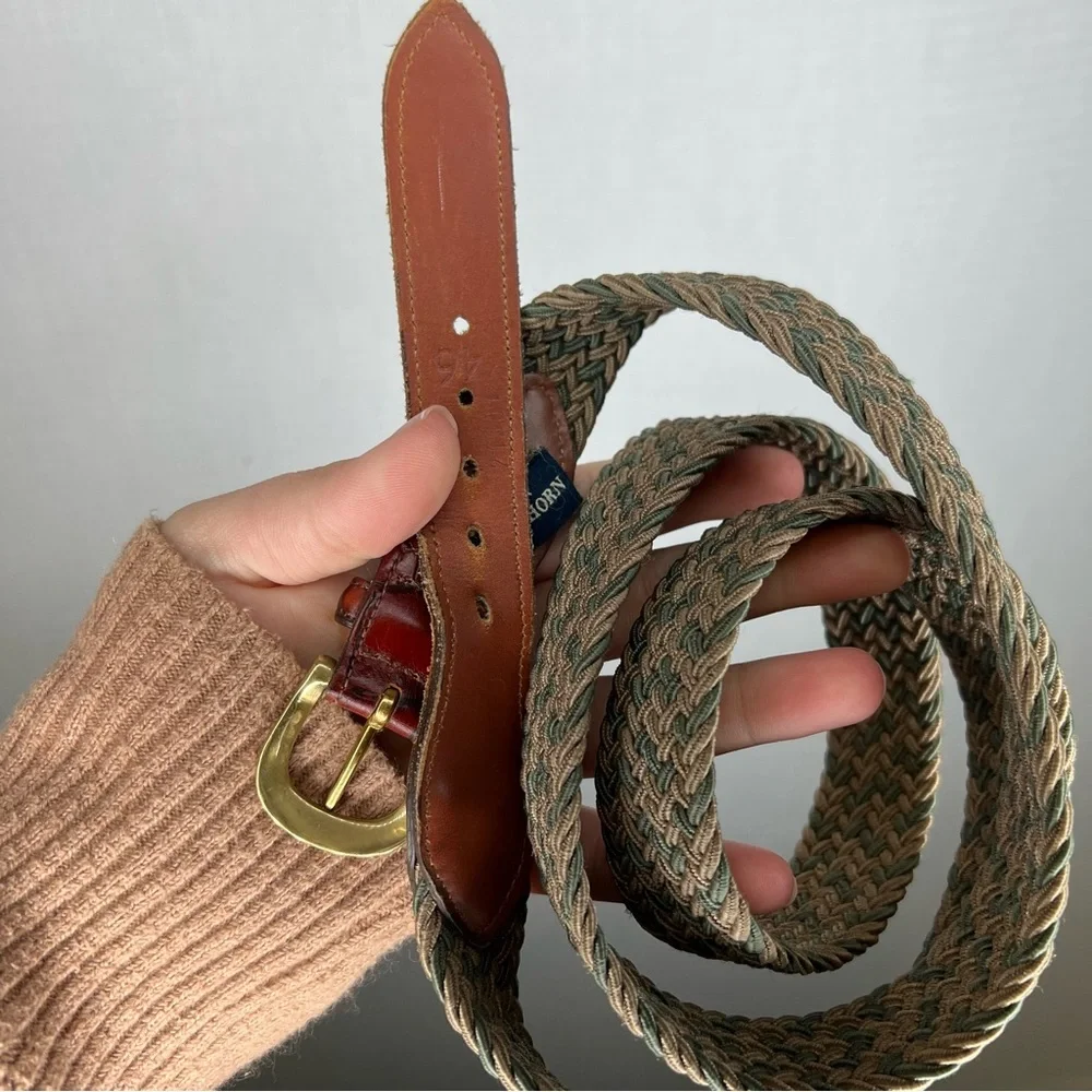 Crookhorn | Red and Tan Woven Leather Belt‎ Stretch 46